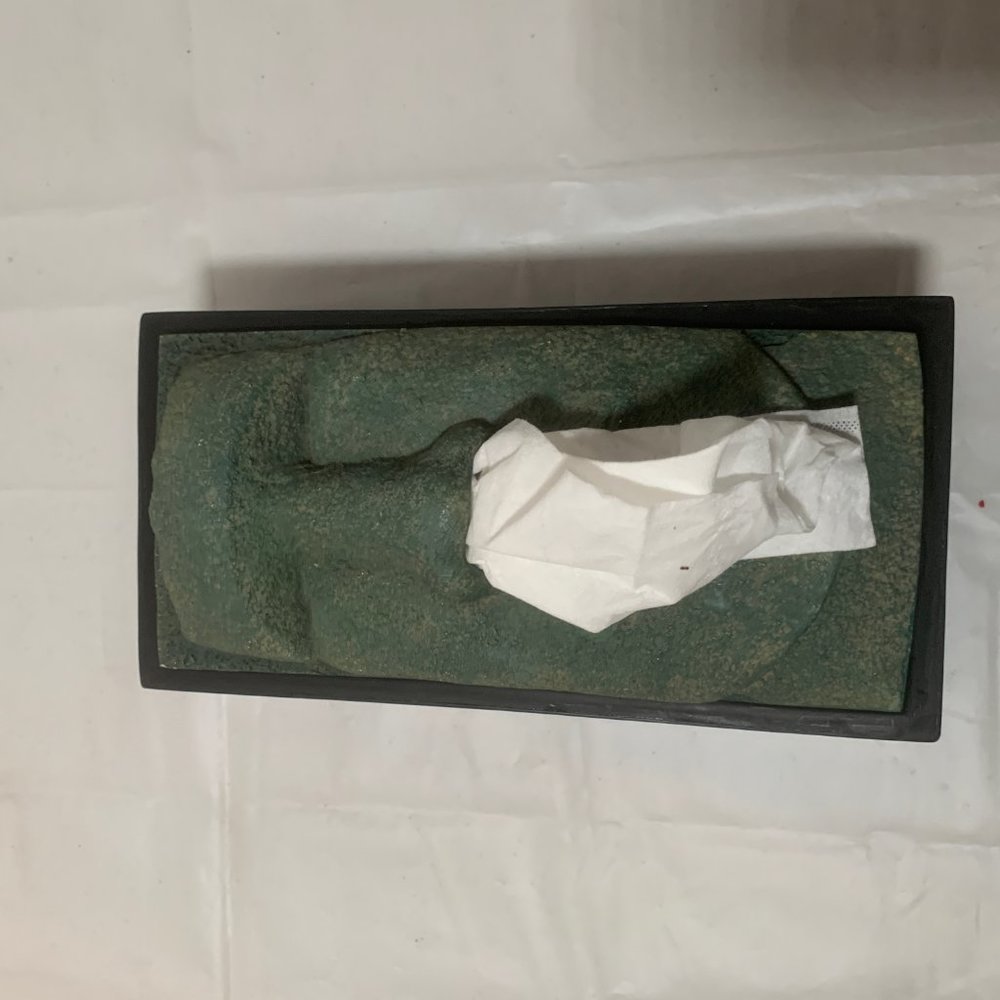 Rotary Hero Moai Tiki Easter Island Tissue Box EUC - Picture 5 of 11